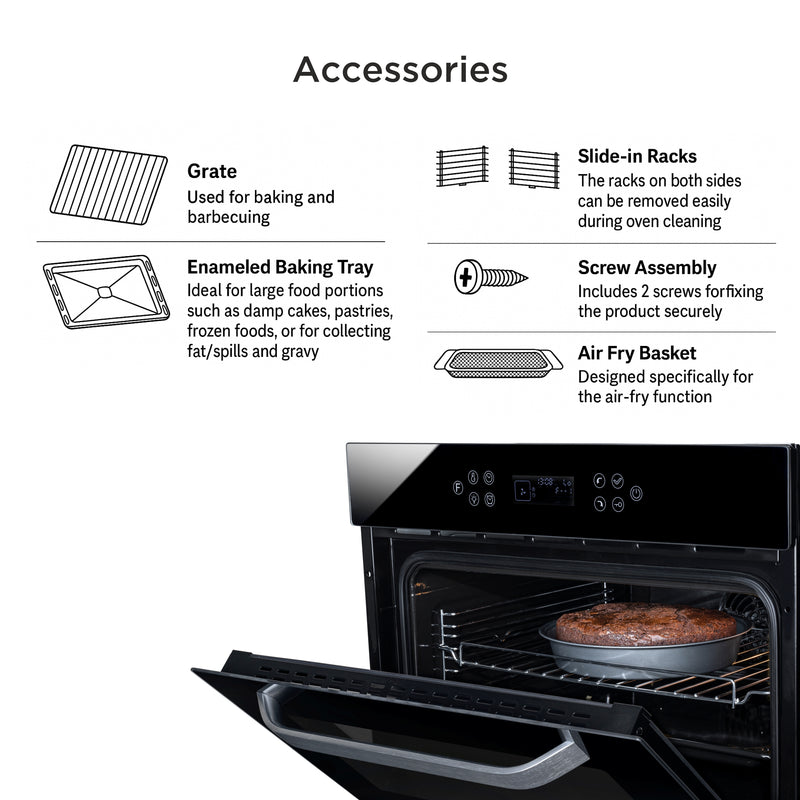 Built in Air Fryer Oven with Turbo Fan 10 Multi-functions 45Ltr Capacity Touch Control (BO-654AFT45)