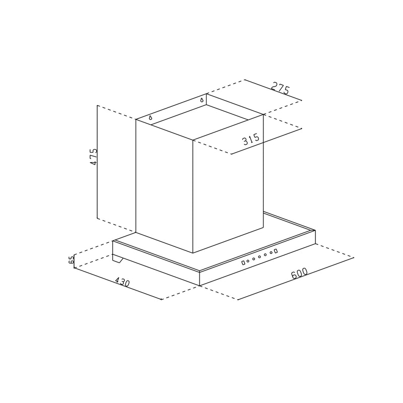 Chimney Hood 6021 Auto Clean 60 Black