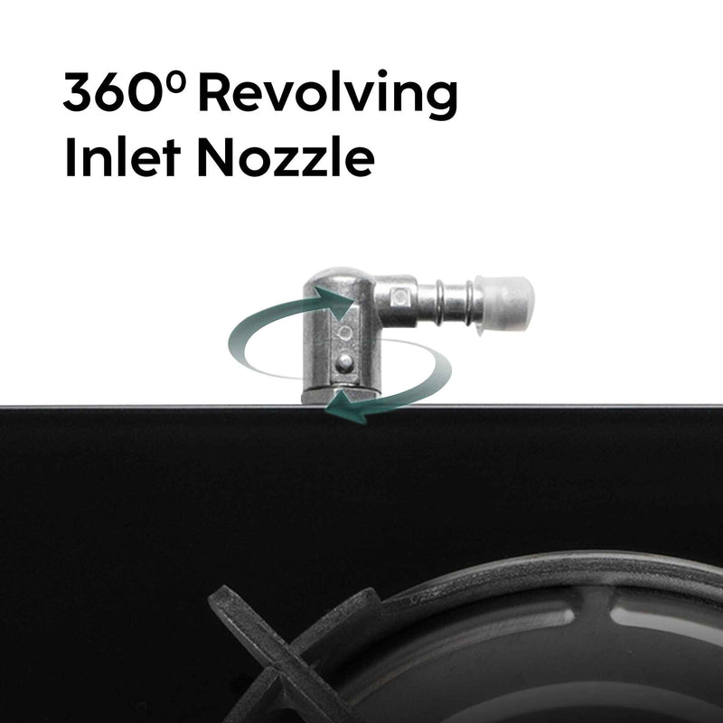 3 Burner Slim Glass Gas Stove with High Flame Forged Brass Burner - Manual/Auto Ignition (CT1038SLSQBLFB)