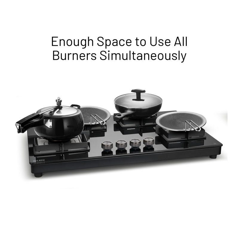 4 Burner Ultra Slim Top Knob Glass Cooktop with High Efficiency Forged Brass Burners - (CT1047USTN)