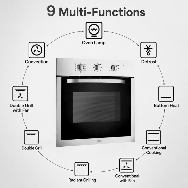 Built in Oven with Turbo Fan 59Ltr. with 9 Multi-functions (BO-607T)