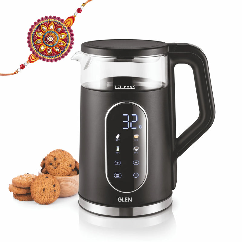 Electric Kettle 1.5 Litre with Digital Display Touch Control and 4 Pre Set Functions, Auto Shutoff, 2000W (SA-9008GLBL)