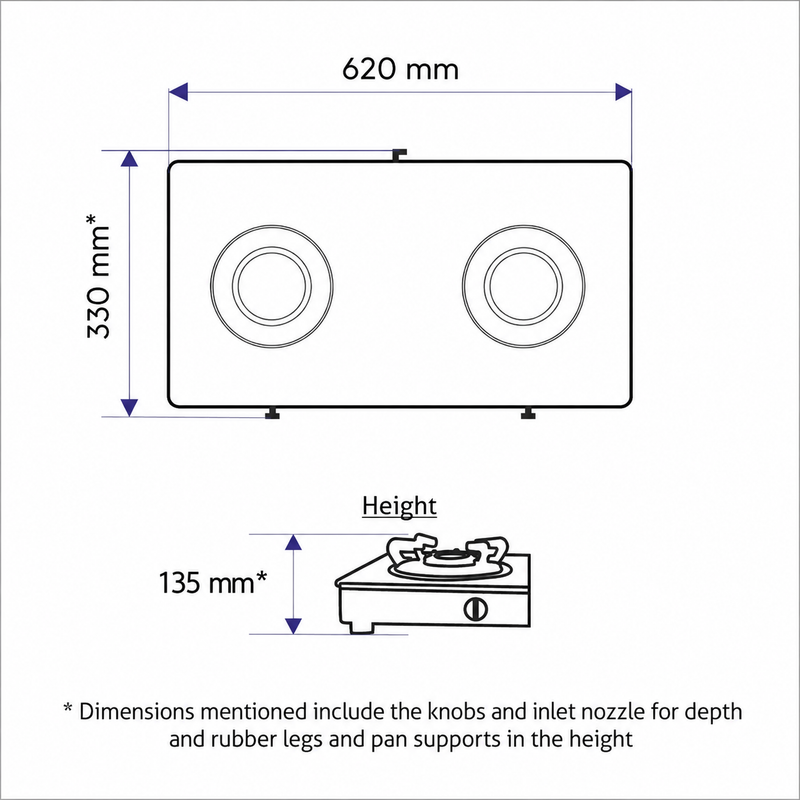 2 Burner Stainless Steel  Gas Stove with Aluminium Alloy Burner (CT1020SSAL)