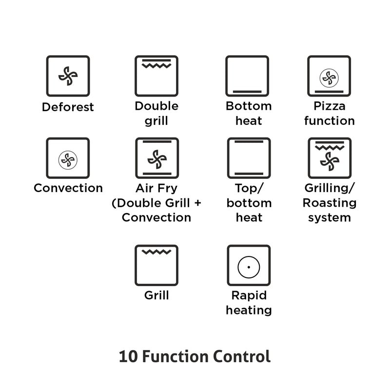 Built in Air Fryer Oven with Turbo Fan 10 Multi-functions 45Ltr Capacity Touch Control (BO-654AFT45)