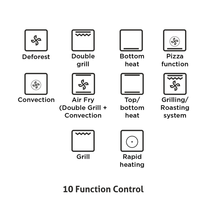 Built in Air Fryer Oven with Turbo Fan 10 Multi-functions 45Ltr Capacity Touch Control (BO-654AFT45)