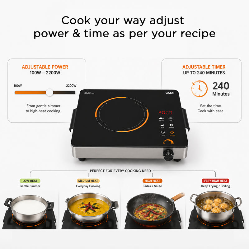 Infrared Stove with 3 Preset Cooking Functions and Digital Display 2200W - SA3076IR