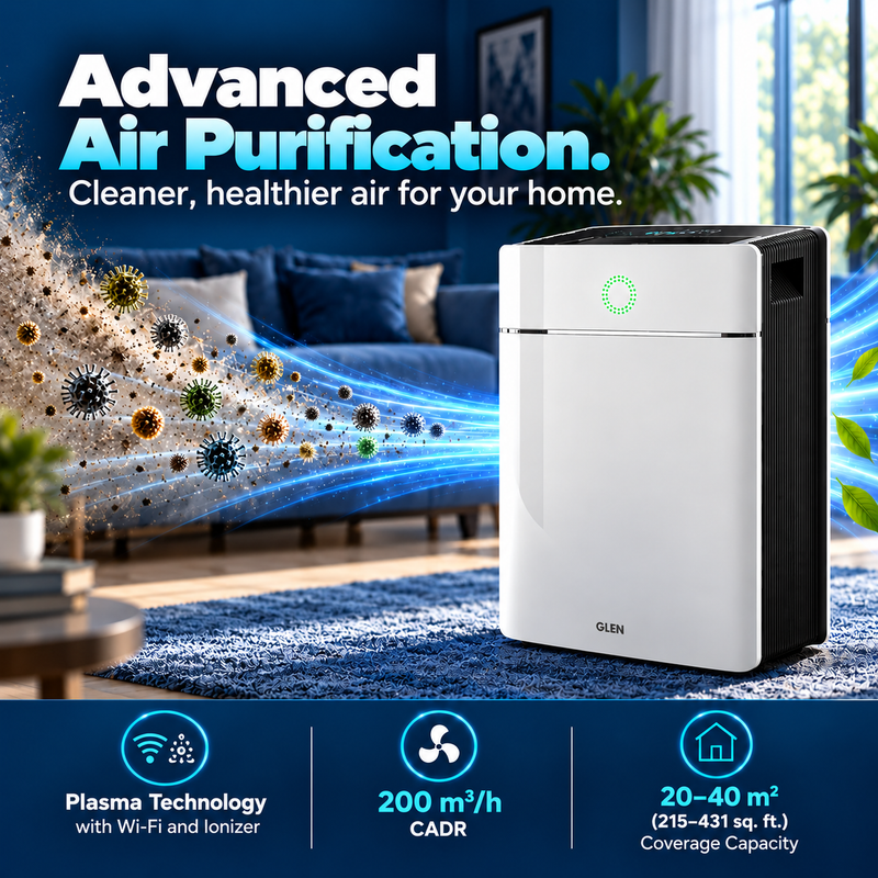 Plasma Electrostatic Air Purifier with Washable Collector, WiFi, UV & Ionizer (SA-6034AP)