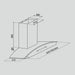 Auto Clean Curved Glass Filter less Kitchen Chimney Dimensions
