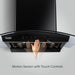 Auto Clean Curved Glass Filter less Kitchen Chimney with Touch Control Motion Sensor