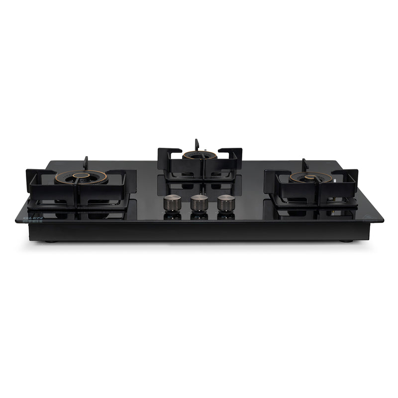 3 Burner DFVS Glass Hob with 2 Triple Ring Forged Brass Burners Auto Ignition (BH1073DFHT2TR77)