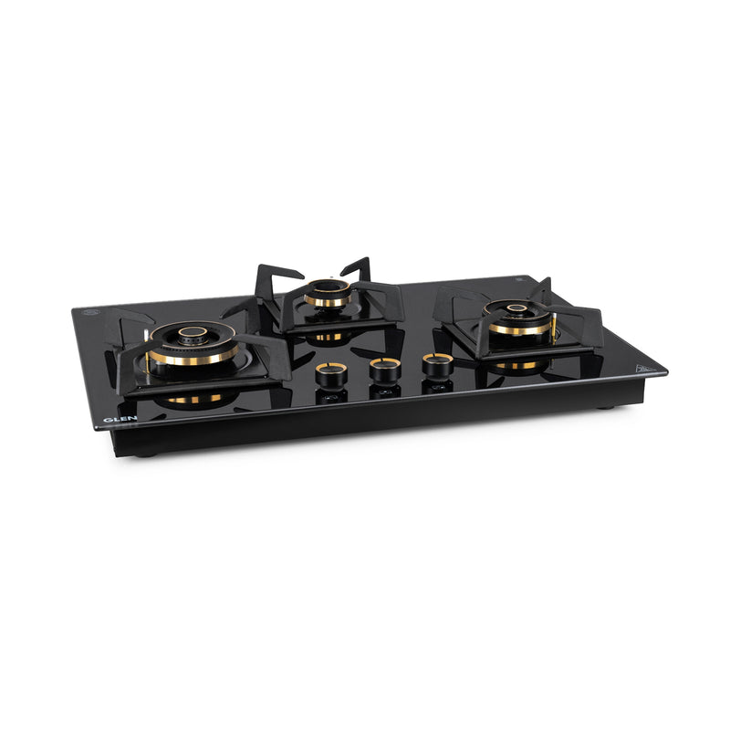 3 Burner DFVS Glass Hob with 2 Triple Ring Total Brass Burners Auto Ignition (BH1073DFTHT2TR77)