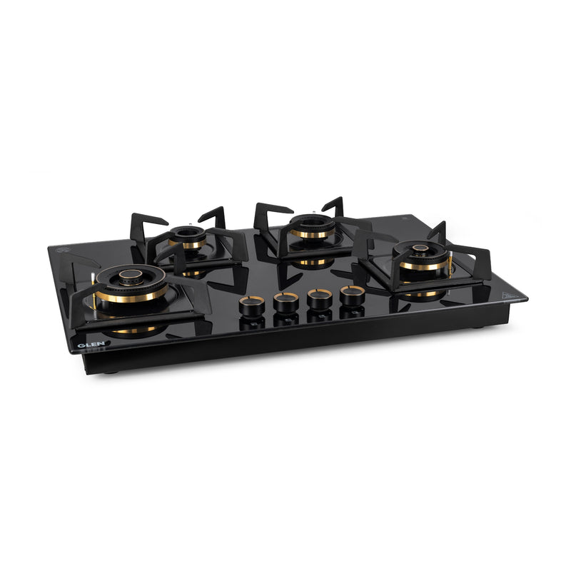 4 Burner DFVS Glass Hob with 2 Triple Ring Total Brass Burners Auto Ignition (BH1074DFTHT2TR77)