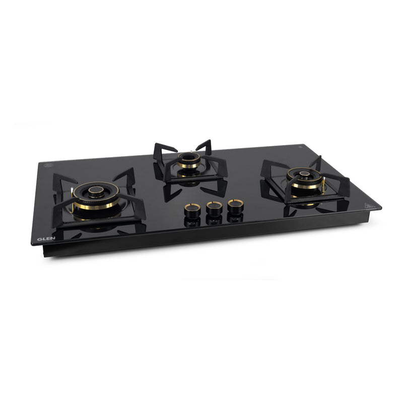 3 Burner DFVS Glass Hob with 2 Triple Ring Total Brass Burners Auto Ignition (BH1093XLDFTHT2TR)