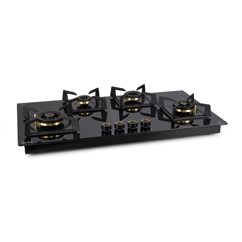 4 Burner DFVS Glass Hob with 2 Triple Ring Total Brass Burners Auto Ignition (BH1094XLDFTHT2TR)