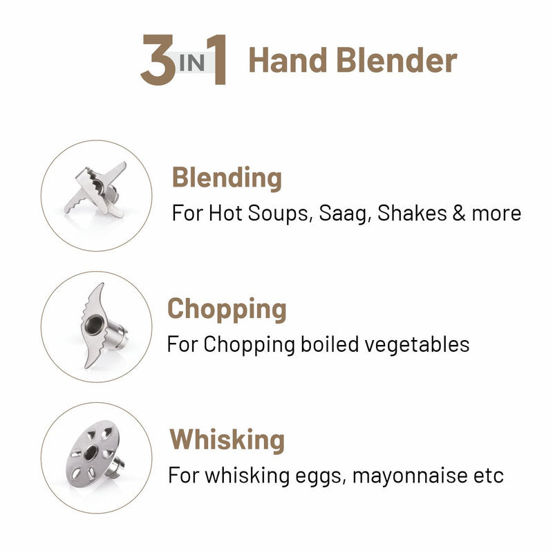 Electric Hand Blender with Stainless Steel Arm ISI 200W  - Black (4049 DX)