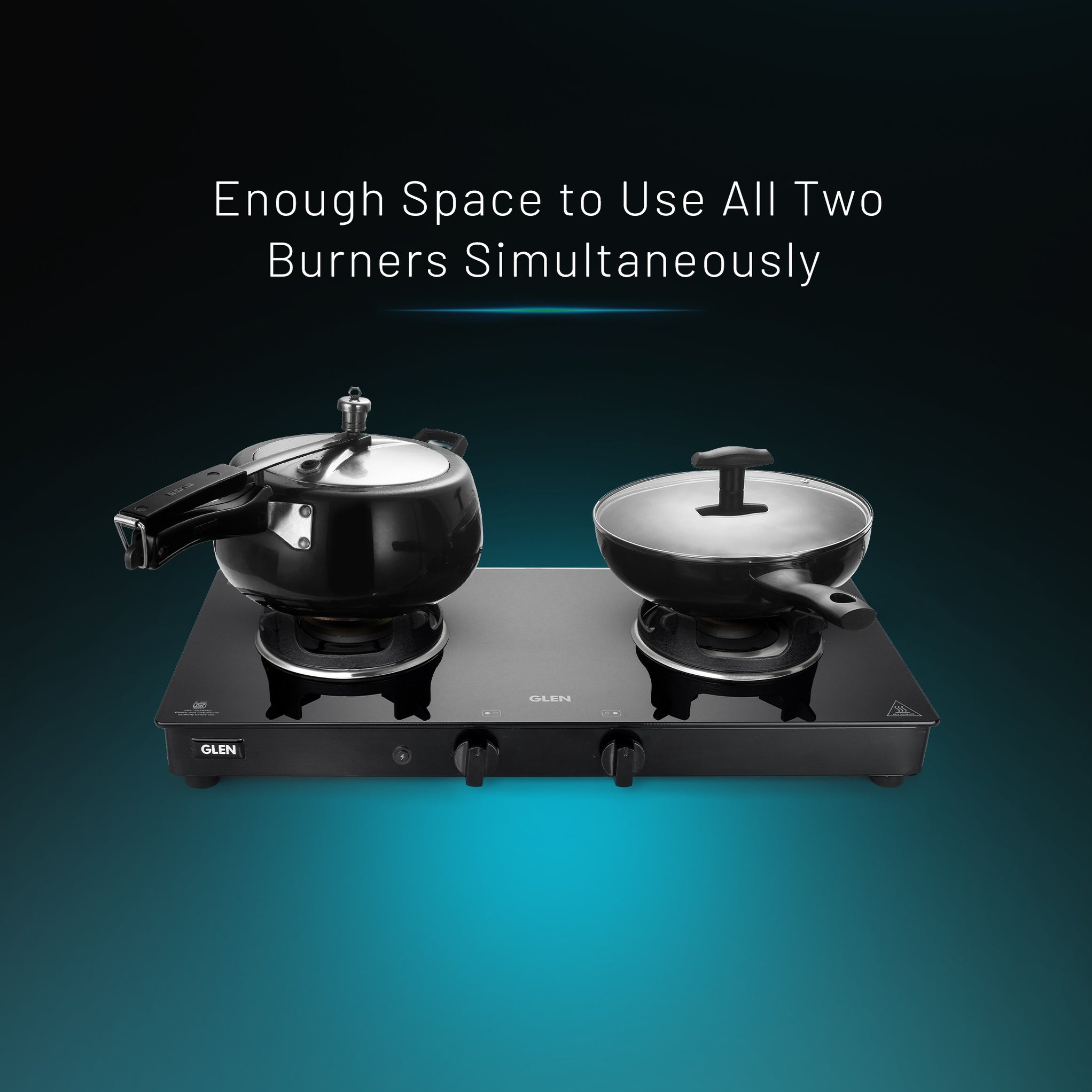 Buy Glen 2 Burner Glass Gas Stove 1022 GT Online at Best Prices — Glen