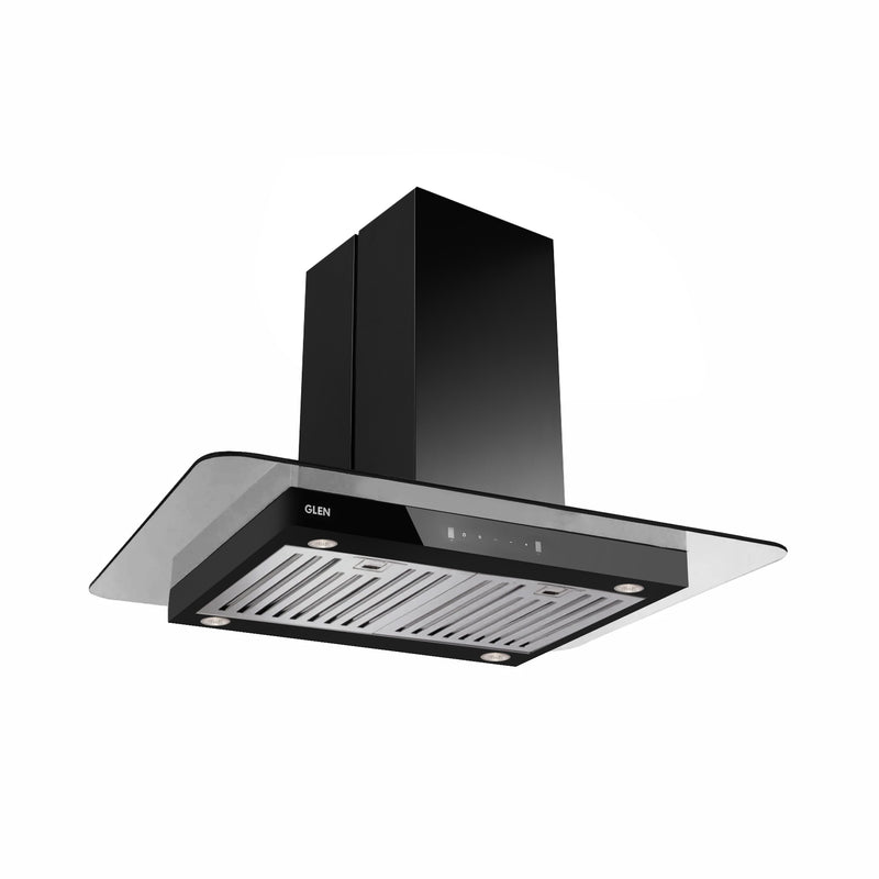 Side view of Island Glass Kitchen Chimney 