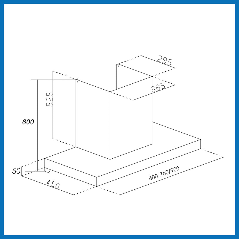 Auto clean filterless chimney dimensions