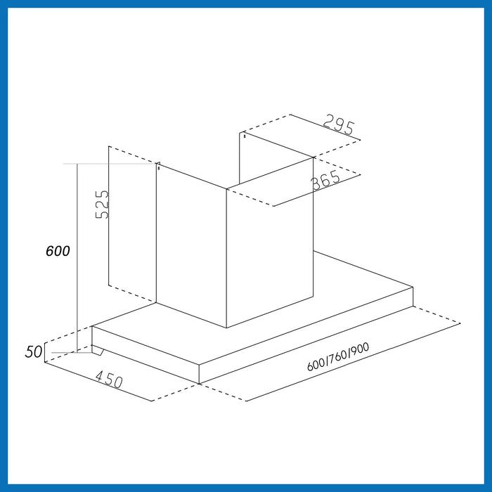 Auto clean filterless chimney dimensions
