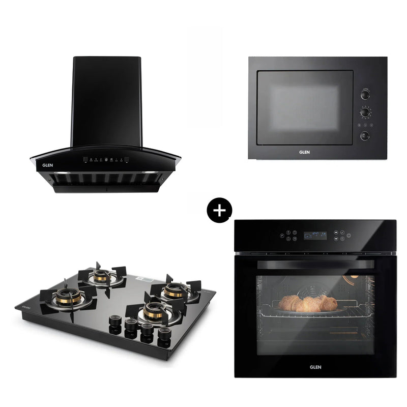 Built-In-Oven (BO-652MRT) + Built-in-Microwave 25L (MO-676) + Built In HobTop (BH1064ROHTTDB) + Cooker Hood 6069 HSR BL BLDCAC 60cm (CH6069HSRDCAC60)