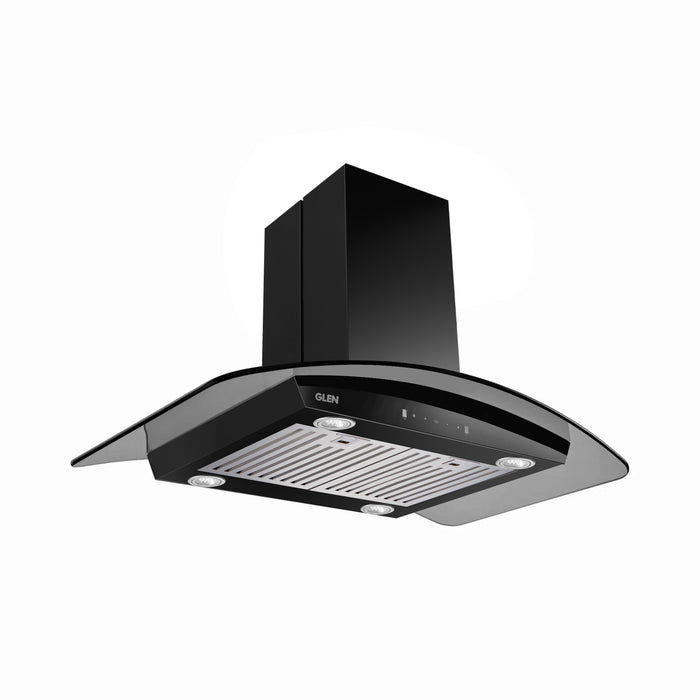 Island Kitchen Chimney Curved Glass Touch Control Motion Sensor Baffle filters 90cm 1250 m3/h (CH6071MSISBL90)