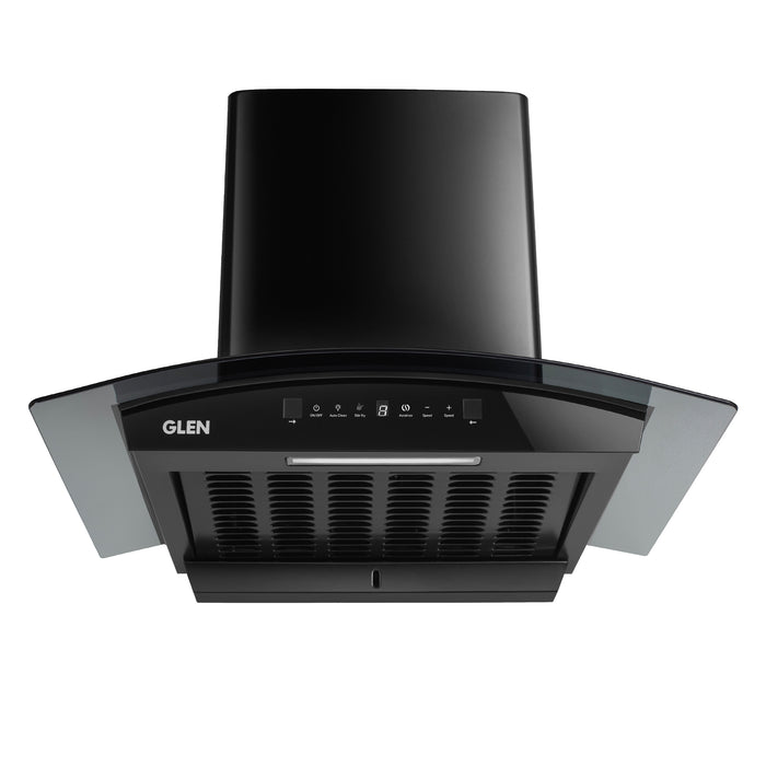 Auto Clean Curved Glass Chimney with BLDC Motor 60/90cm 1400 mΒ³/h -Black (6071R BLDC BL AC)