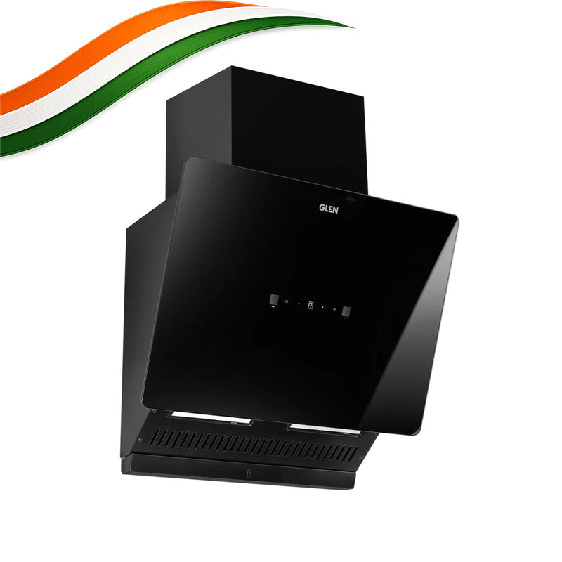 Auto Clean Glass Filter less Kitchen Chimney, Motion Sensor control with Digital Display 60/75/90cm 1400 m3/h - Black (CH6075AC)