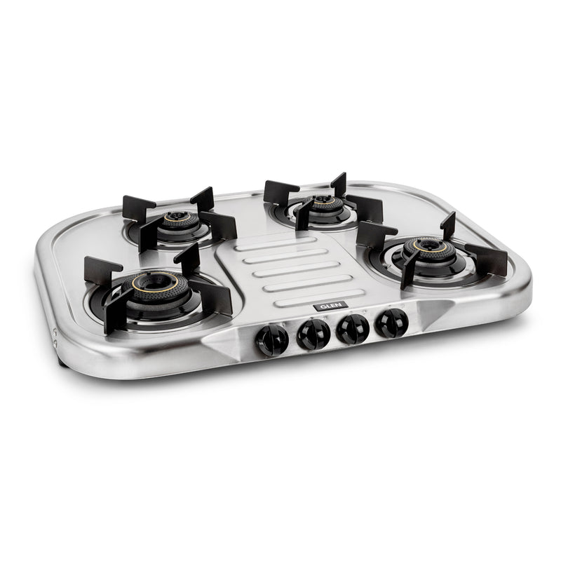 4 Burner Ultra Slim Stainless Steel Gas Stove Extra Wide 1 High Flame 3 Forged Brass Burners - CT1047USDTSS
