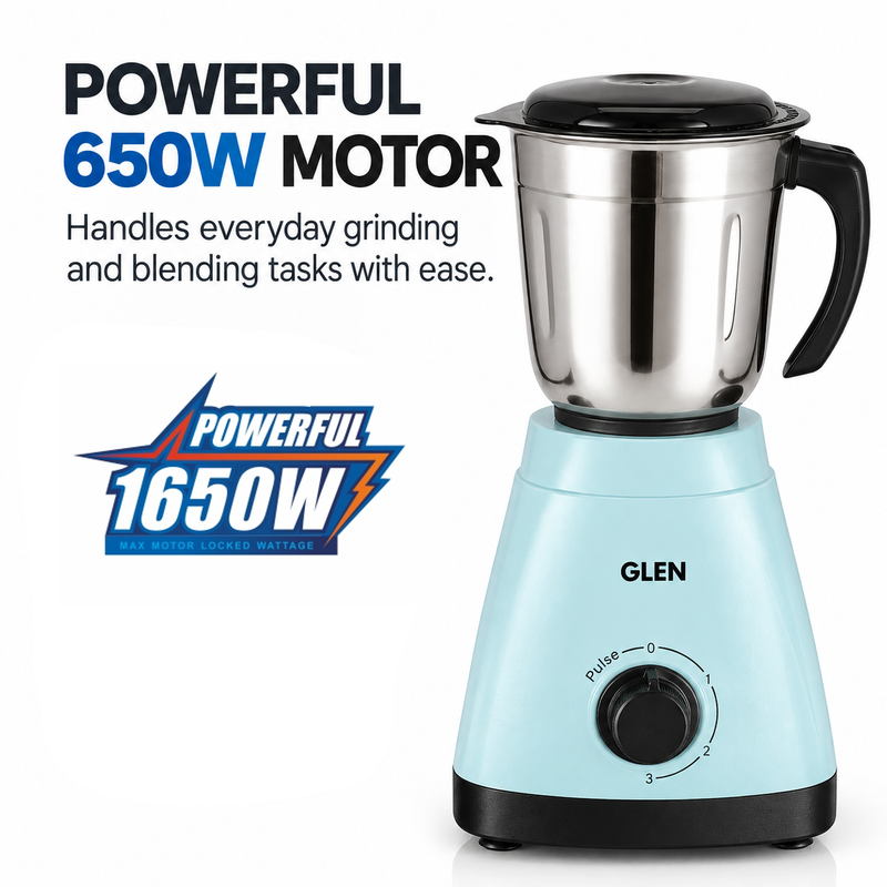 Mixer Grinder 650W with 3 Stainless Steel Liquidiser, Grinder and Chutney Jars - (SA4024JAR3)