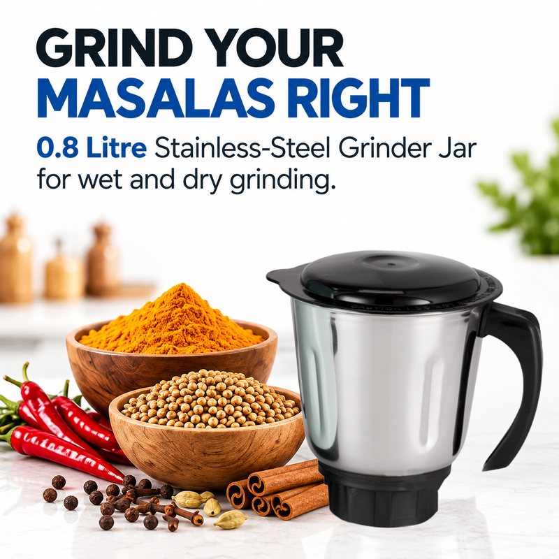 Mixer Grinder 650W with 3 Stainless Steel Liquidiser, Grinder and Chutney Jars - (SA4024JAR3)