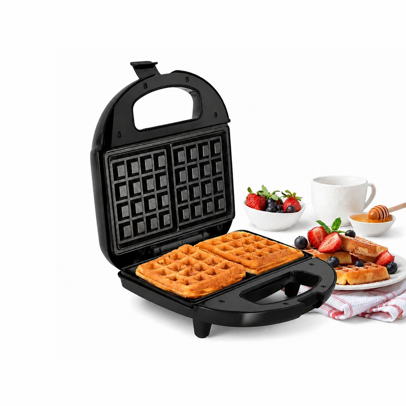 Electric Waffle Maker with Non-Stick Coating Plates, 750W - Black (3024WMBL)
