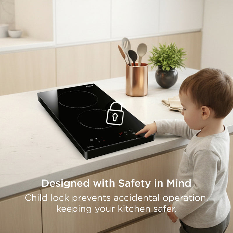 2 Zone Induction Hob Top 9 Power Levels with Touch Control & Timer Function (BH1015HTIC2Z)