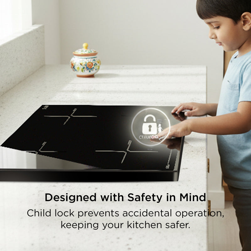 4 Zone Induction Hob Top 9 Power Levels with Touch Control & Timer Function (BH1014HTIC4Z)