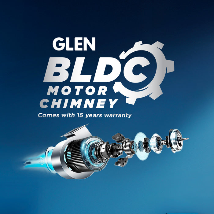 Auto Clean Curved Glass Chimney with BLDC Motor 60/90cm 1400 m³/h -Black (6071R BLDC BL AC)