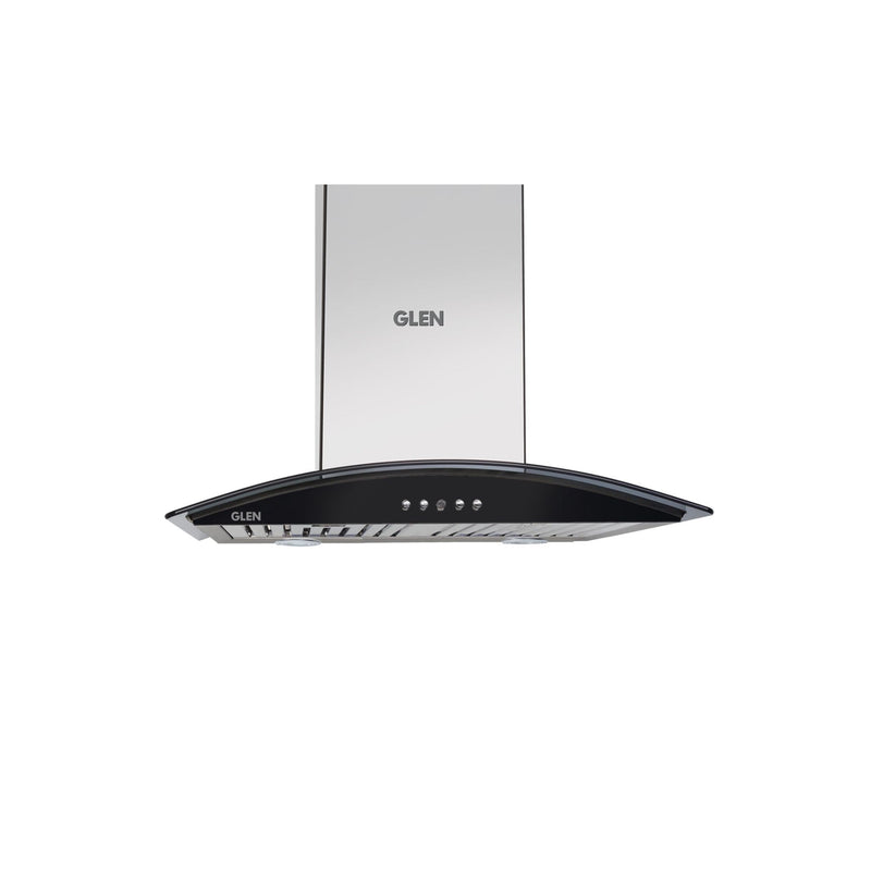 Kitchen Chimney Curved Glass, Glass Front Panel Baffle filter 60cm 1250 m3/h -Silver (CH6071GF60BFLTW)