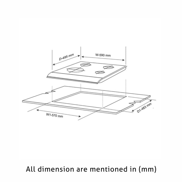 Built-In-Oven (BO-607T) + Glen Built-in-Microwave (MO-677) + Built In Hob (BH1061DBTRSS) + Auto Clean Chimney 60cm 1200m3/h (CH6063SS60X1000BF)