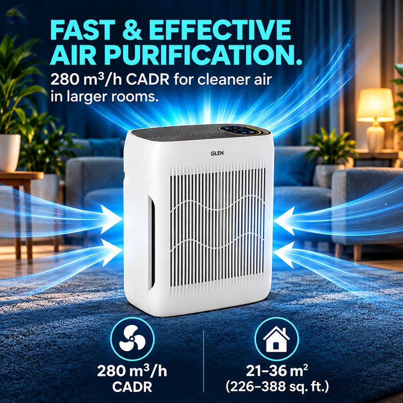 HEPA H13 Air Purifier with 3-Layer Filtration, UV LED & PM2.5 Display (SA-6037AP)