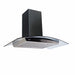 Side view of Curved glass Kitchen Chimney 