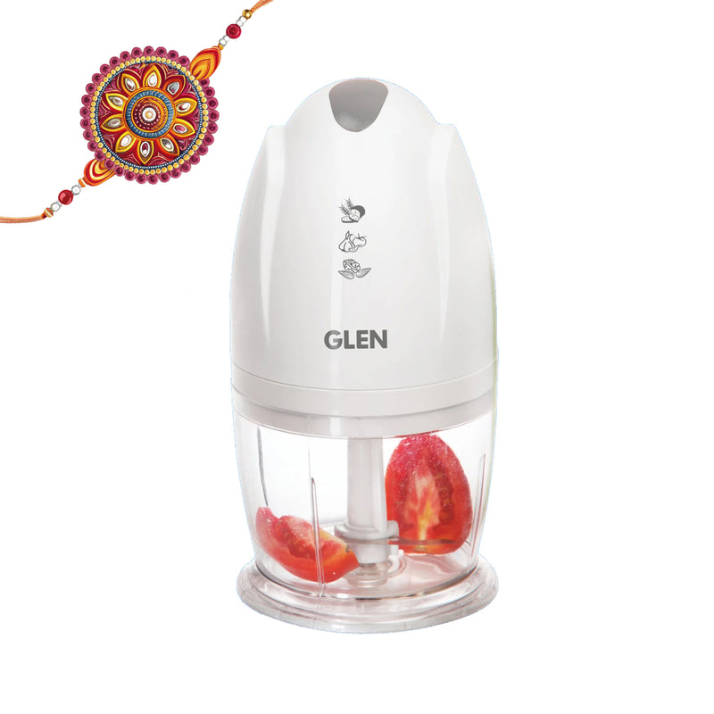 Electric Mini Chopper, Stainless Steel Blade, Vegetable, Nuts Chopper, 0.4 Litres Bowl, 200W - White (4041MC)
