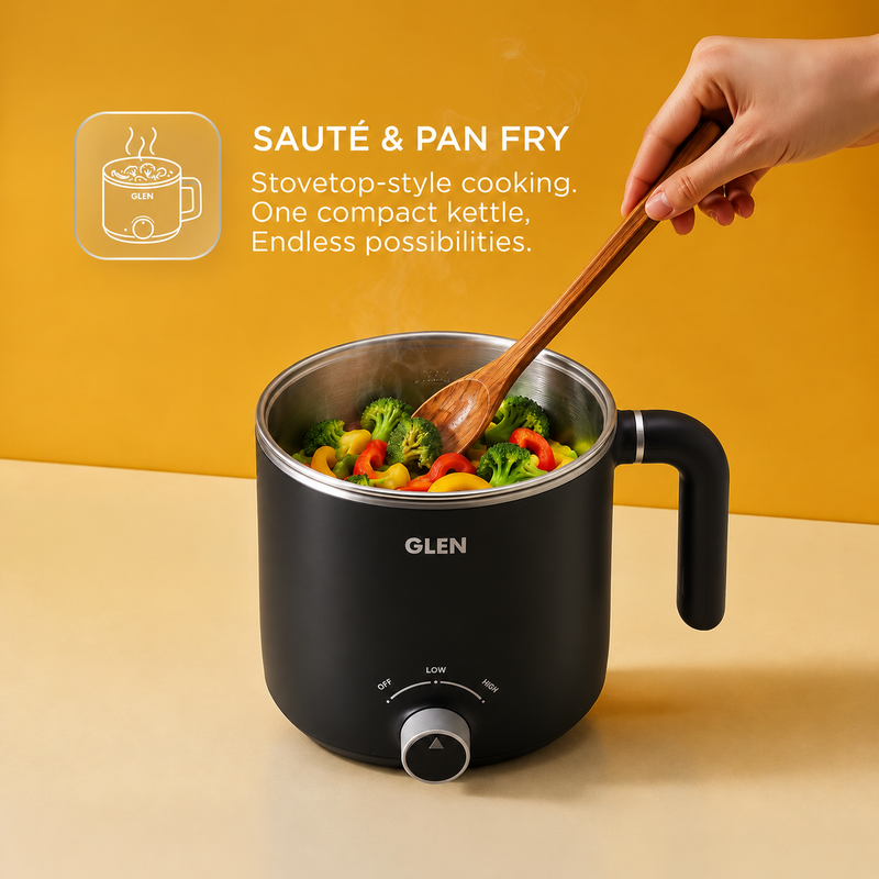 Multi Cook Kettle 1.5 Litre with Stainless Steel Steamer, 600W (SA-9015MCK)