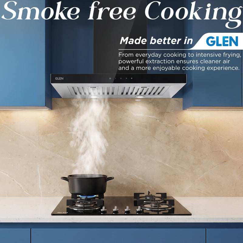 Designer Kitchen Chimney with Touch Control Baffle filters 60cm 1000 m3/h - (6056 SX TS)