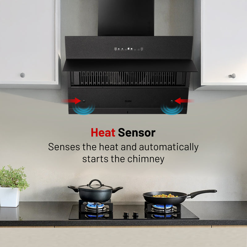 Auto Clean Matt Glass Chimney Filter-less with Heat Sensor, BLDC Motor 1600 m³/h - 60/75/90cm (CH6073HSRMGAC)