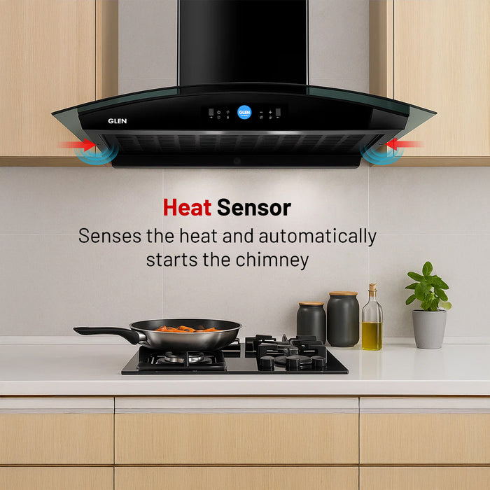 Auto Clean Chimney with LCD Display, Heat Sensors and BLDC Motor 1600 m³/h - 60/76/90cm (CH6061LCDDCAC)