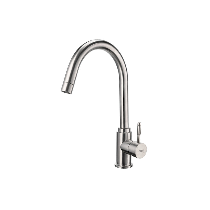Stainless Steel Kitchen Faucet with Hot and Cold Mixer J Bend - KF-106MSSMJ