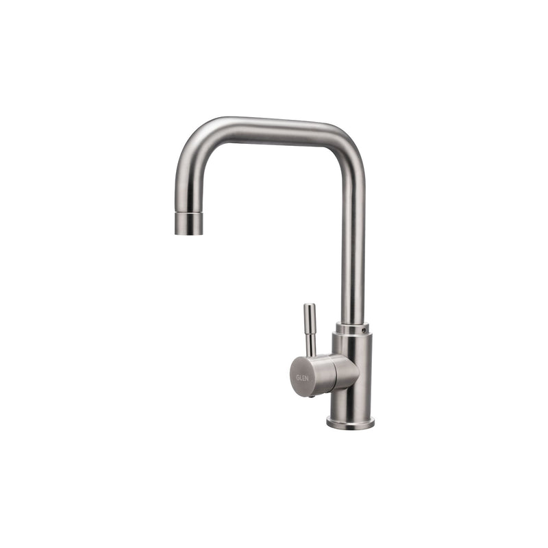 Kitchen Faucet with Double Bend Neck Spout and with Hot and Cold Mixer - KF-107MSSMDB