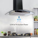 Curved glass Kitchen Chimney with 1250m3/h powerful suction 