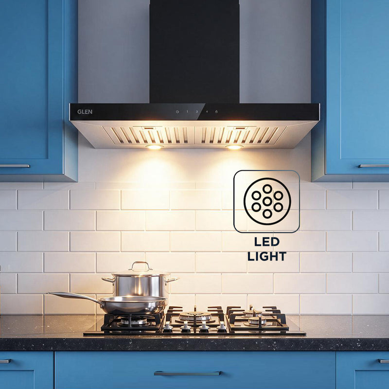 Designer Kitchen Chimney with Touch Control Baffle filters 60cm 1000 m3/h - (6056 SX TS)