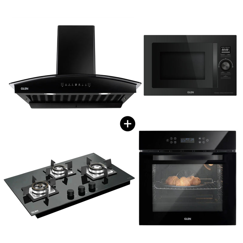 Built-In-Oven (BO-652MRT) + Built-in-Microwave 25L (MO-674CONBL) + Built in Hob (BH1073SQHTMTR) + Cooker Hood 6069 HSR BL BLDCAC 90cm (CH6069HSRDCAC90)