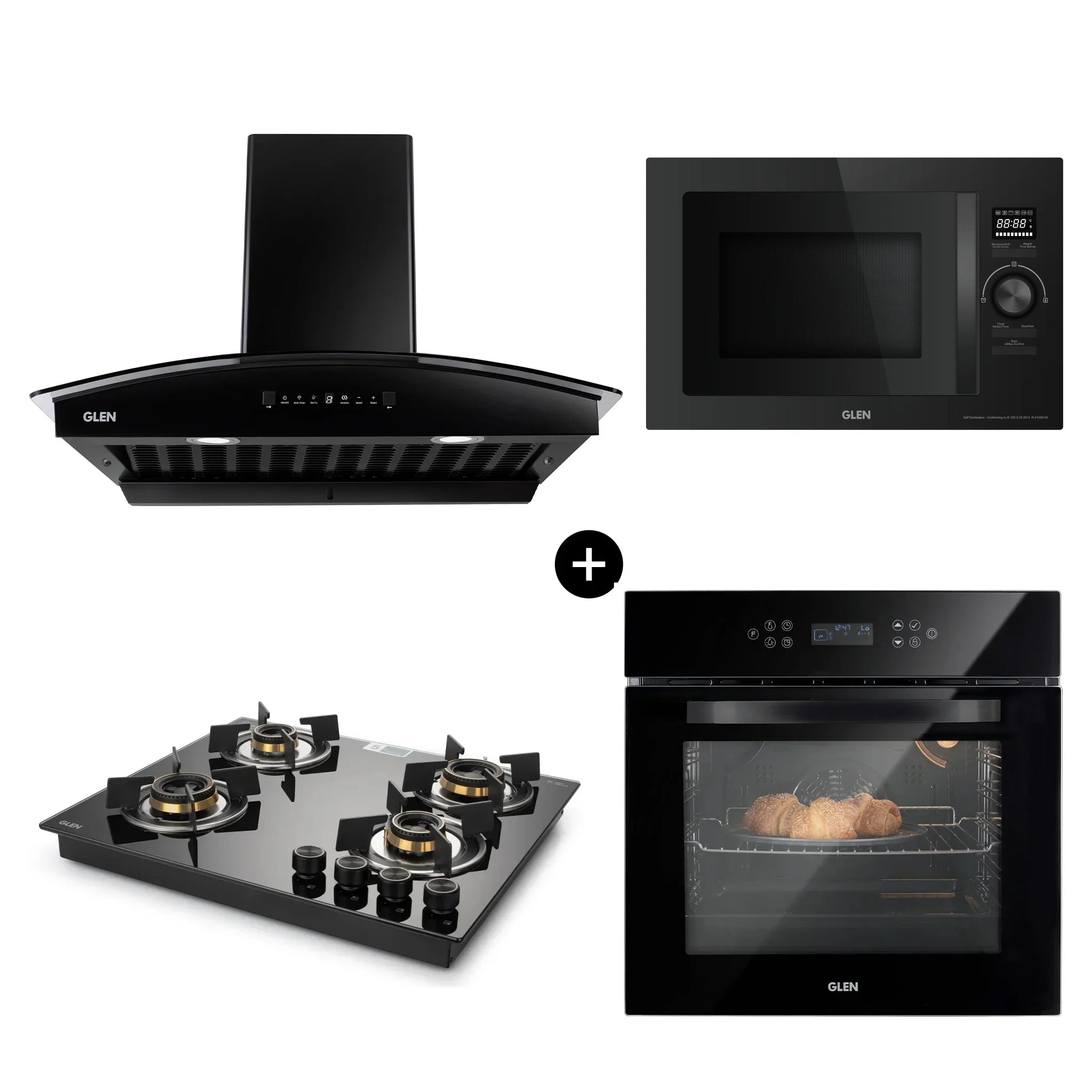 Built-In-Oven (BO-652MRT) + Built-in-Microwave 25L (MO-674CONBL) + Built In HobTop (BH1064ROHTTDB) + Cooker Hood 6069 HSR BL BLDCAC 90cm (CH6069HSRDCAC90)