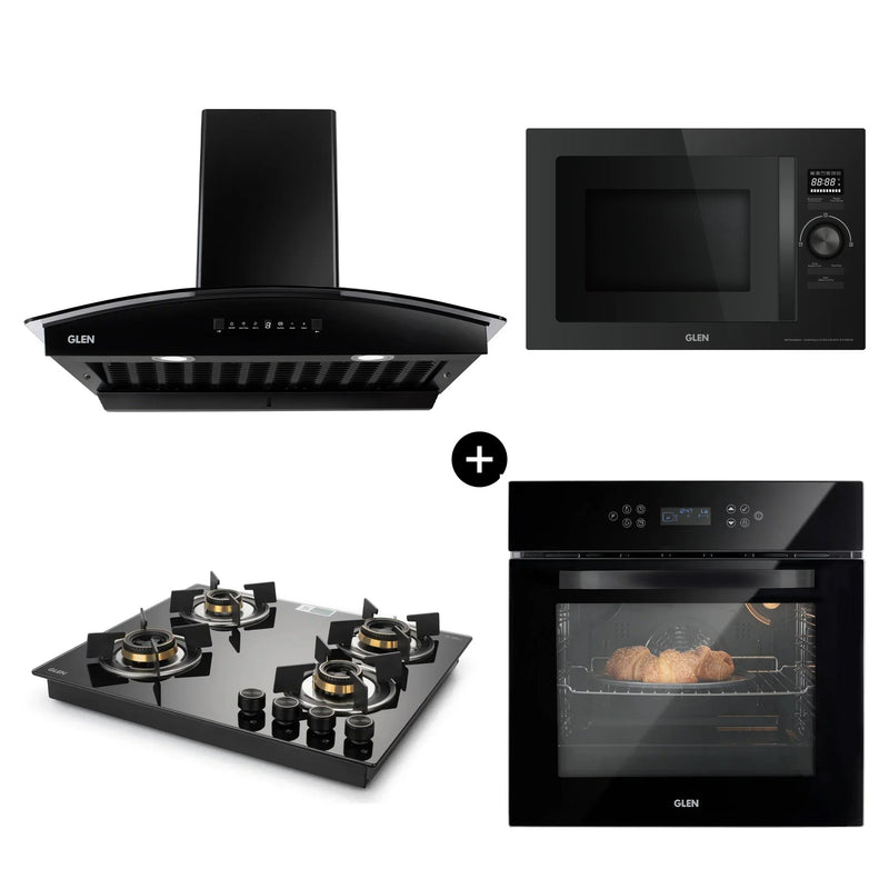Built-In-Oven (BO-652MRT) + Built-in-Microwave 25L (MO-674CONBL) + Built In HobTop (BH1064ROHTTDB) + Cooker Hood 6069 HSR BL BLDCAC 90cm (CH6069HSRDCAC90)